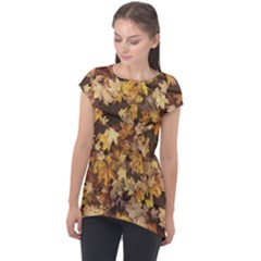 Late October Leaves 3 Cap Sleeve High Low Top by bloomingvinedesign