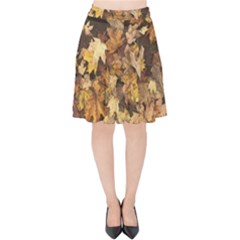 Late October Leaves 3 Velvet High Waist Skirt by bloomingvinedesign