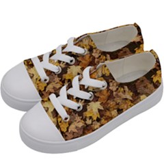 Late October Leaves 3 Kids  Low Top Canvas Sneakers by bloomingvinedesign