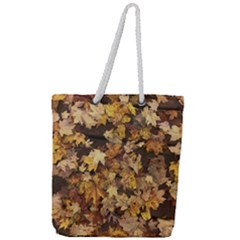 Late October Leaves 3 Full Print Rope Handle Tote (large) by bloomingvinedesign