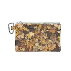 Late October Leaves 3 Canvas Cosmetic Bag (small) by bloomingvinedesign