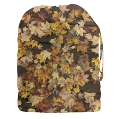 Late October Leaves 3 Drawstring Pouch (xxxl) by bloomingvinedesign