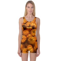 Mini Pumpkins One Piece Boyleg Swimsuit by bloomingvinedesign