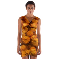 Mini Pumpkins Wrap Front Bodycon Dress by bloomingvinedesign