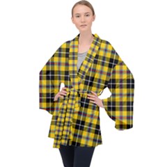 Cornish National Tartan Long Sleeve Velvet Kimono  by impacteesstreetwearfour