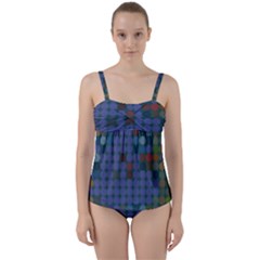 Zappwaits Twist Front Tankini Set