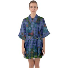 Zappwaits Half Sleeve Satin Kimono 