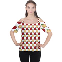 Apple Polkadots Cutout Shoulder Tee