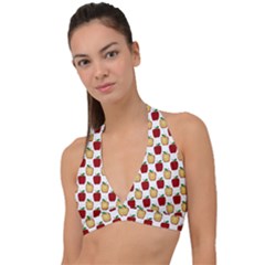 Apple Polkadots Halter Plunge Bikini Top by bloomingvinedesign