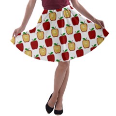 Apple Polkadots A-line Skater Skirt by bloomingvinedesign