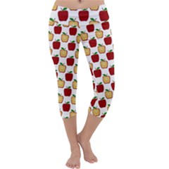 Apple Polkadots Capri Yoga Leggings by bloomingvinedesign