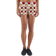 Apple Polkadots Yoga Shorts by bloomingvinedesign