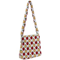 Apple Polkadots Zipper Messenger Bag by bloomingvinedesign