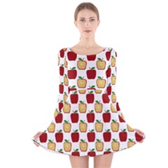 Apple Polkadots Long Sleeve Velvet Skater Dress by bloomingvinedesign