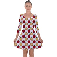 Apple Polkadots Quarter Sleeve Skater Dress by bloomingvinedesign