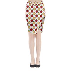 Apple Polkadots Midi Wrap Pencil Skirt by bloomingvinedesign