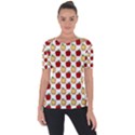 Apple Polkadots Shoulder Cut Out Short Sleeve Top View1