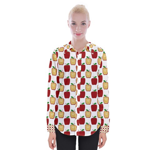 Apple Polkadots Womens Long Sleeve Shirt by bloomingvinedesign