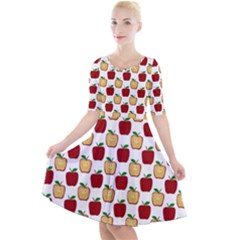 Apple Polkadots Quarter Sleeve A-line Dress by bloomingvinedesign