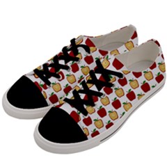 Apple Polkadots Men s Low Top Canvas Sneakers by bloomingvinedesign