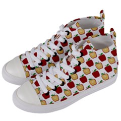 Apple Polkadots Women s Mid-top Canvas Sneakers by bloomingvinedesign