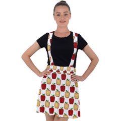 Apple Polkadots Velvet Suspender Skater Skirt by bloomingvinedesign