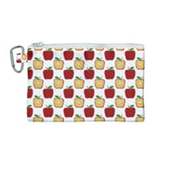 Apple Polkadots Canvas Cosmetic Bag (medium) by bloomingvinedesign