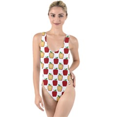 Apple Polkadots High Leg Strappy Swimsuit by bloomingvinedesign