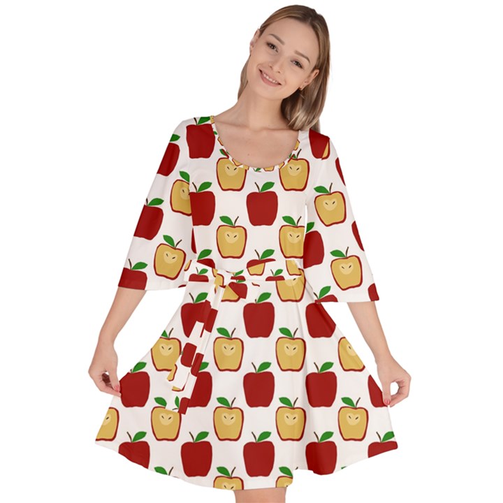 Apple Polkadots Velour Kimono Dress