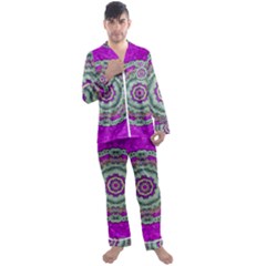 Festive Freedom Star On The Sky For Our Earth Men s Satin Pajamas Long Pants Set by pepitasart