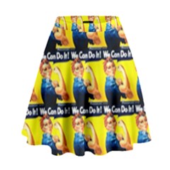 We Can Do It High Waist Skirt by ArtworkByPatrick