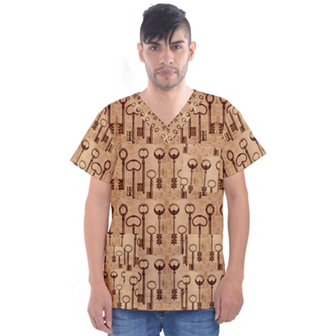 Keys Men s V-neck Scrub Top by ArtworkByPatrick