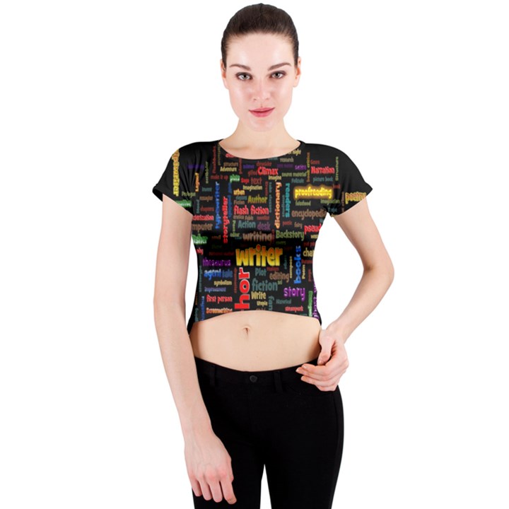 Writer Crew Neck Crop Top