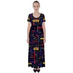 Writer High Waist Short Sleeve Maxi Dress