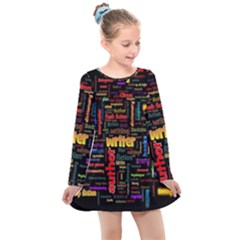 Writer Kids  Long Sleeve Dress by ArtworkByPatrick