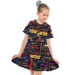 Writer Kids  Short Sleeve Shirt Dress by ArtworkByPatrick