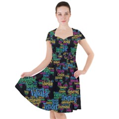 Affirmations Cap Sleeve Midi Dress by ArtworkByPatrick