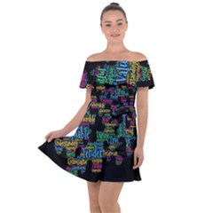 Affirmations Off Shoulder Velour Dress