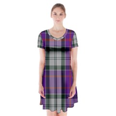 Culloden Dress Tartan Short Sleeve V-neck Flare Dress by impacteesstreetwearfour