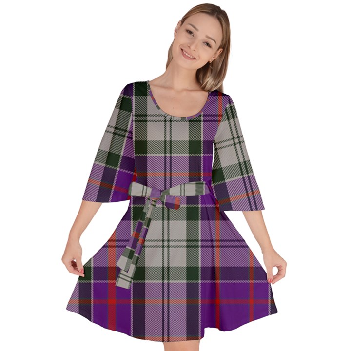 Culloden Dress Tartan Velour Kimono Dress