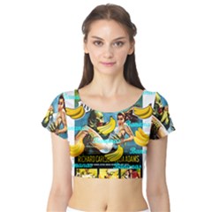 Creature From The Black Lagoon Bananas Short Sleeve Crop Top by cypryanus