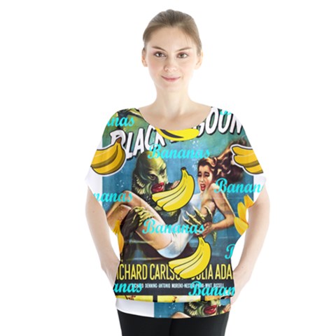 Creature From The Black Lagoon Bananas Batwing Chiffon Blouse by cypryanus