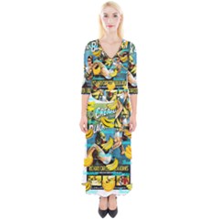 Creature From The Black Lagoon Bananas Quarter Sleeve Wrap Maxi Dress by cypryanus