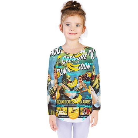 Creature From The Black Lagoon Bananas Kids  Long Sleeve Tee by cypryanus