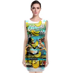 Creature From The Black Lagoon Bananas Sleeveless Velvet Midi Dress