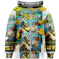 Creature From The Black Lagoon Bananas Kids  Zipper Hoodie Without Drawstring by cypryanus