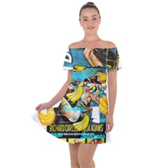 Creature From The Black Lagoon Bananas Off Shoulder Velour Dress