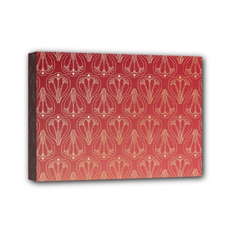 Red Gold Art Decor Mini Canvas 7  X 5  (stretched)