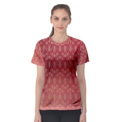 Red Gold Art Decor Women s Sport Mesh Tee