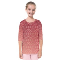 Red Gold Art Decor Kids  Quarter Sleeve Raglan Tee